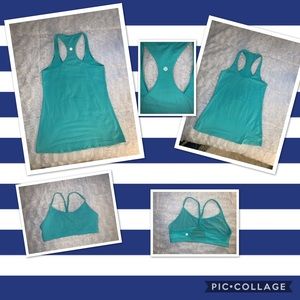LULULEMON Green Yoga Racerback and matching bra 10